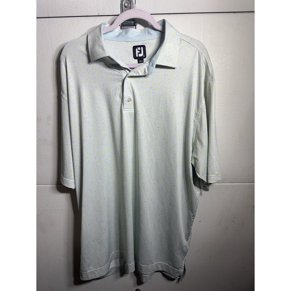 FootJoy Daisy Print Lisle Golf Polo Shirt XL